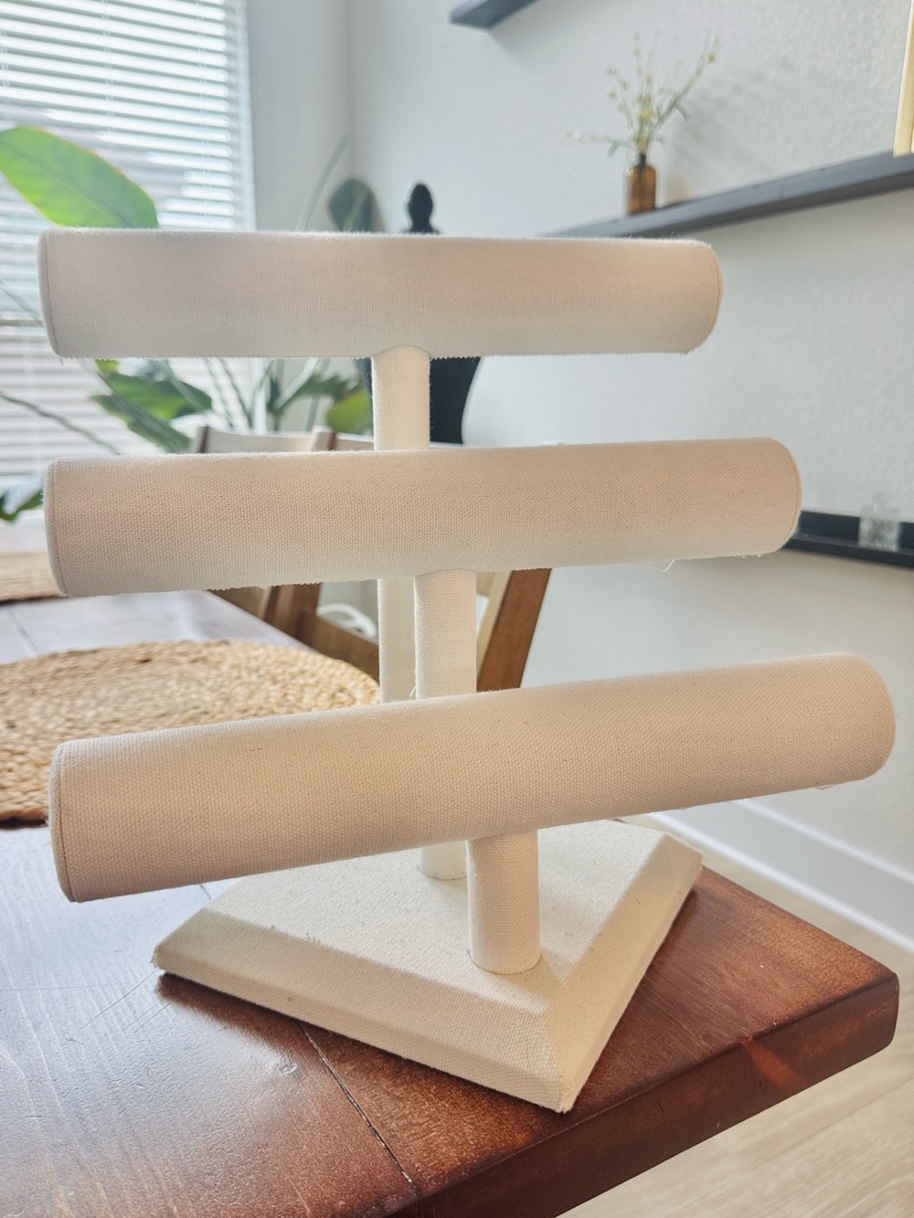 Three-Tier Jewelry Bracelet Display - Neutral Cream
